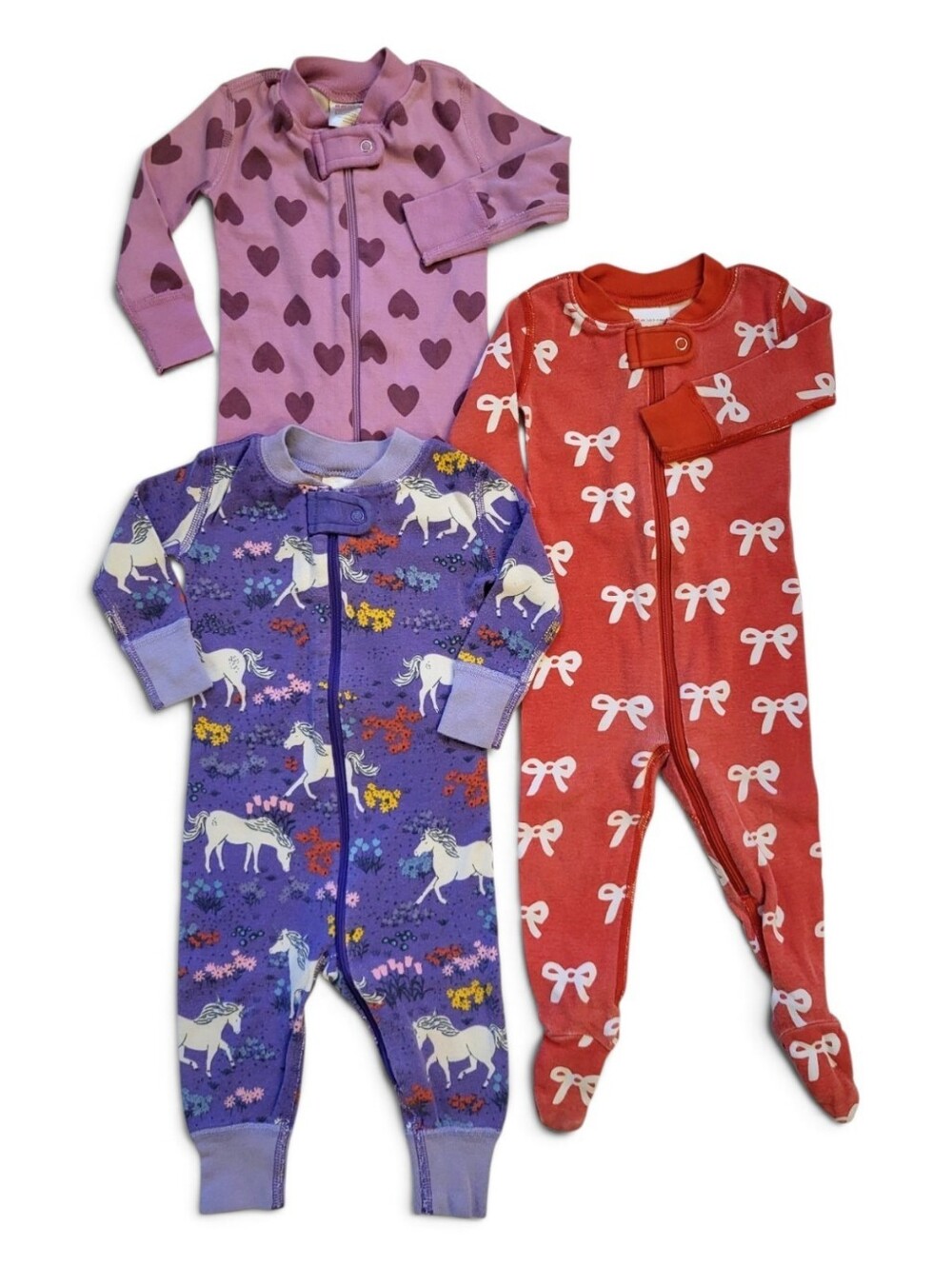 Hanna Andersson Baby Girls Size 60 3-6 Months Sleeper Pajamas Bundle